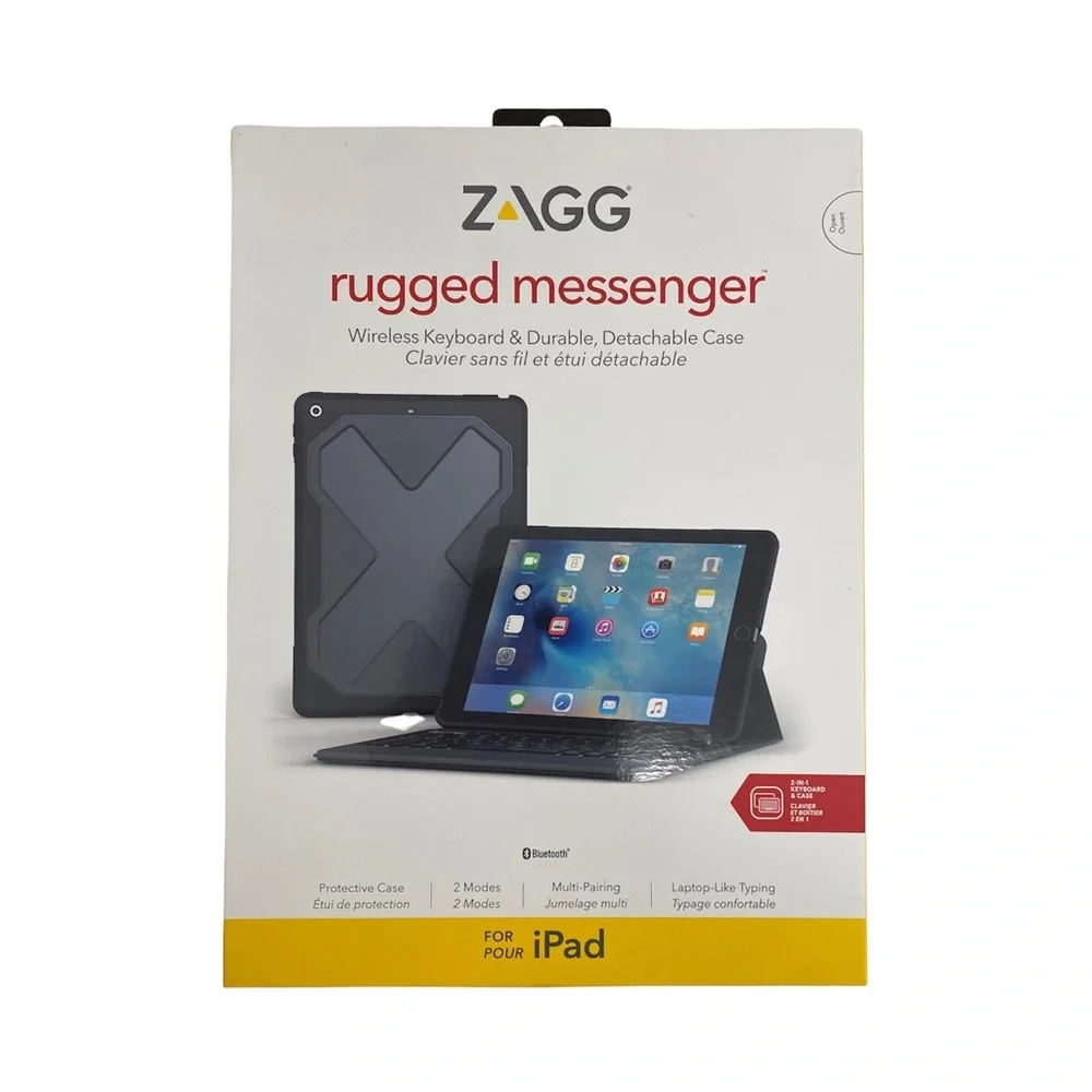 ZAGG Rugged Messenger Wireless Keyboard for iPad Pro 10.5”, 11 Inch Gray/Black